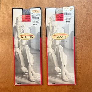 NWT Talbots Silky Sheer Knee Highs with Lycra - One Size - Dove Grey & Seashell